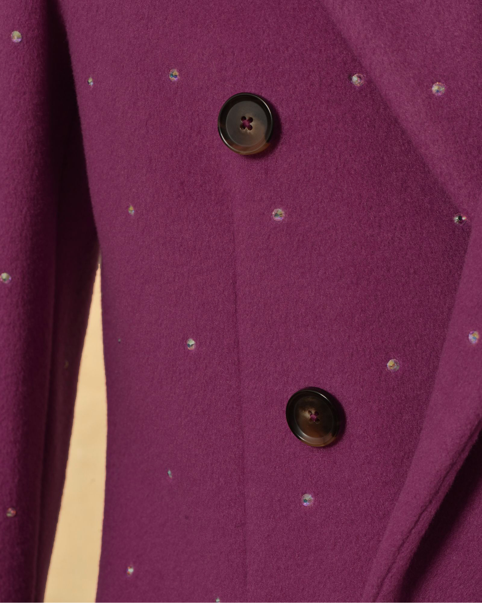 Manteau violet à strass Manuel Ritz