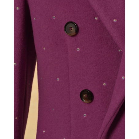 Manteau violet à strass Manuel Ritz