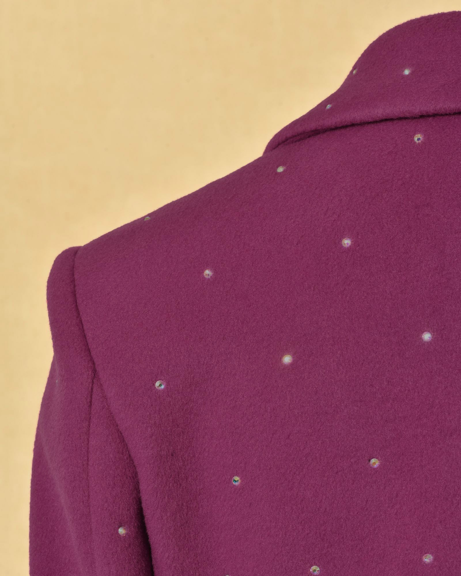 Manteau violet à strass Manuel Ritz