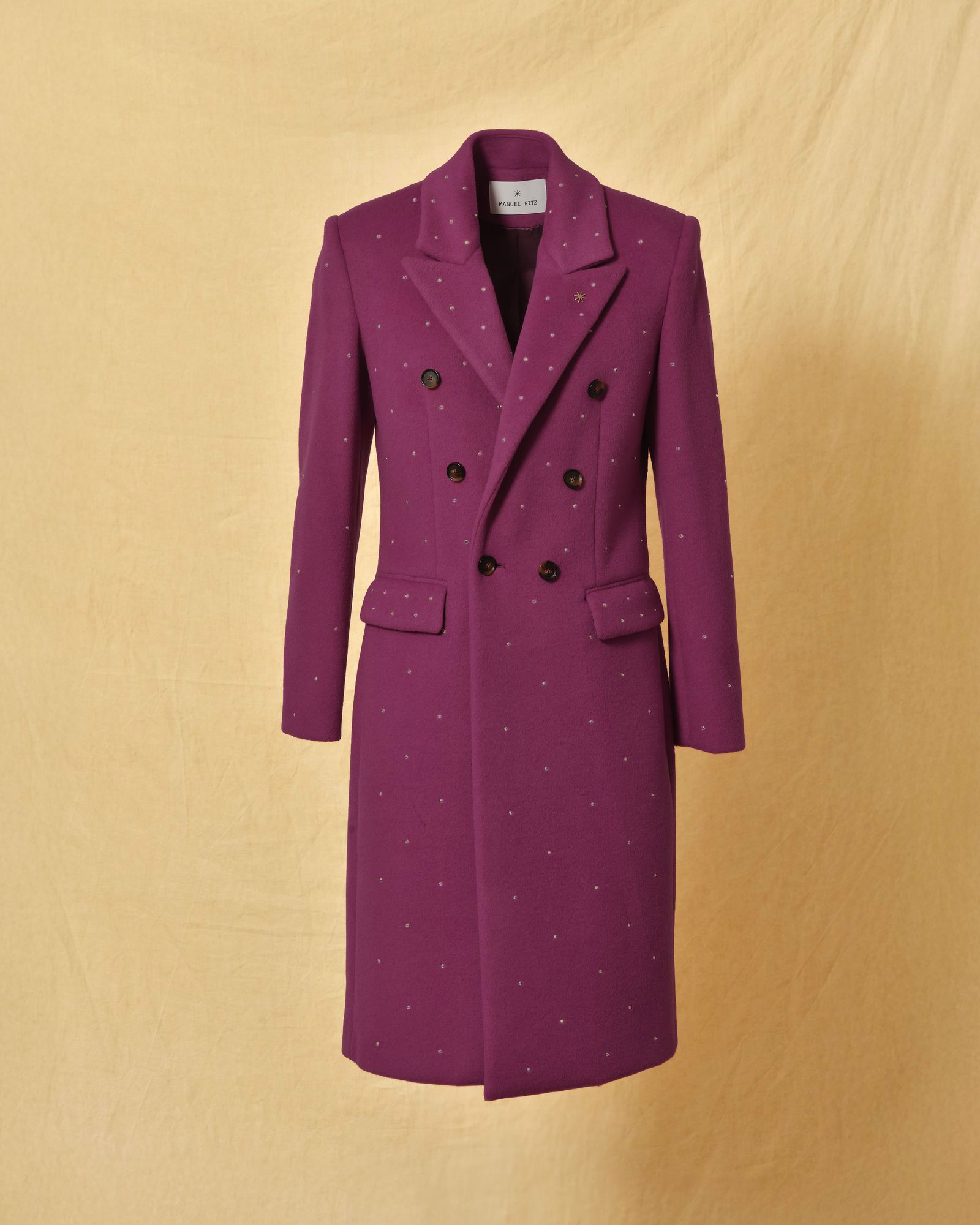 Manteau violet à strass Manuel Ritz