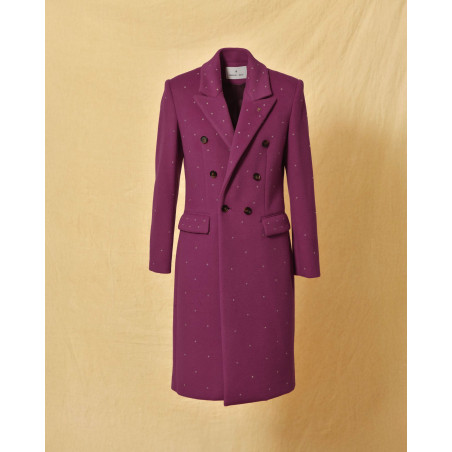 Manteau violet à strass Manuel Ritz