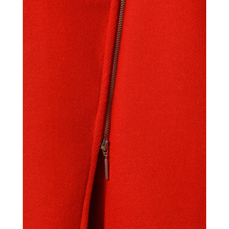 Gilet long rouge à fermeture zippée asymétrique Malloni