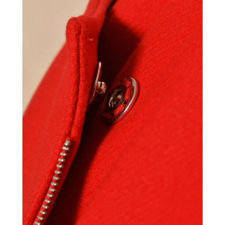 Gilet long rouge à fermeture zippée asymétrique Malloni