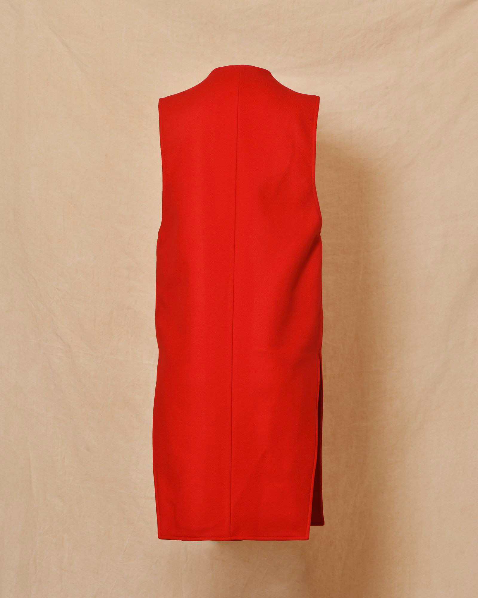 Gilet long rouge à fermeture zippée asymétrique Malloni