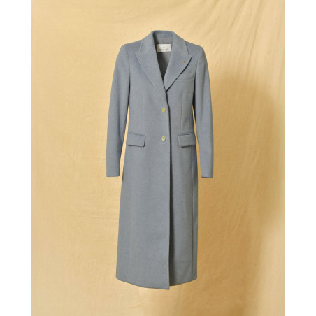 Manteau long à double boutonnage bleu Manuel Ritz