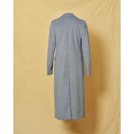Manteau long à double boutonnage bleu Manuel Ritz