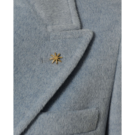 Manteau long à double boutonnage bleu Manuel Ritz