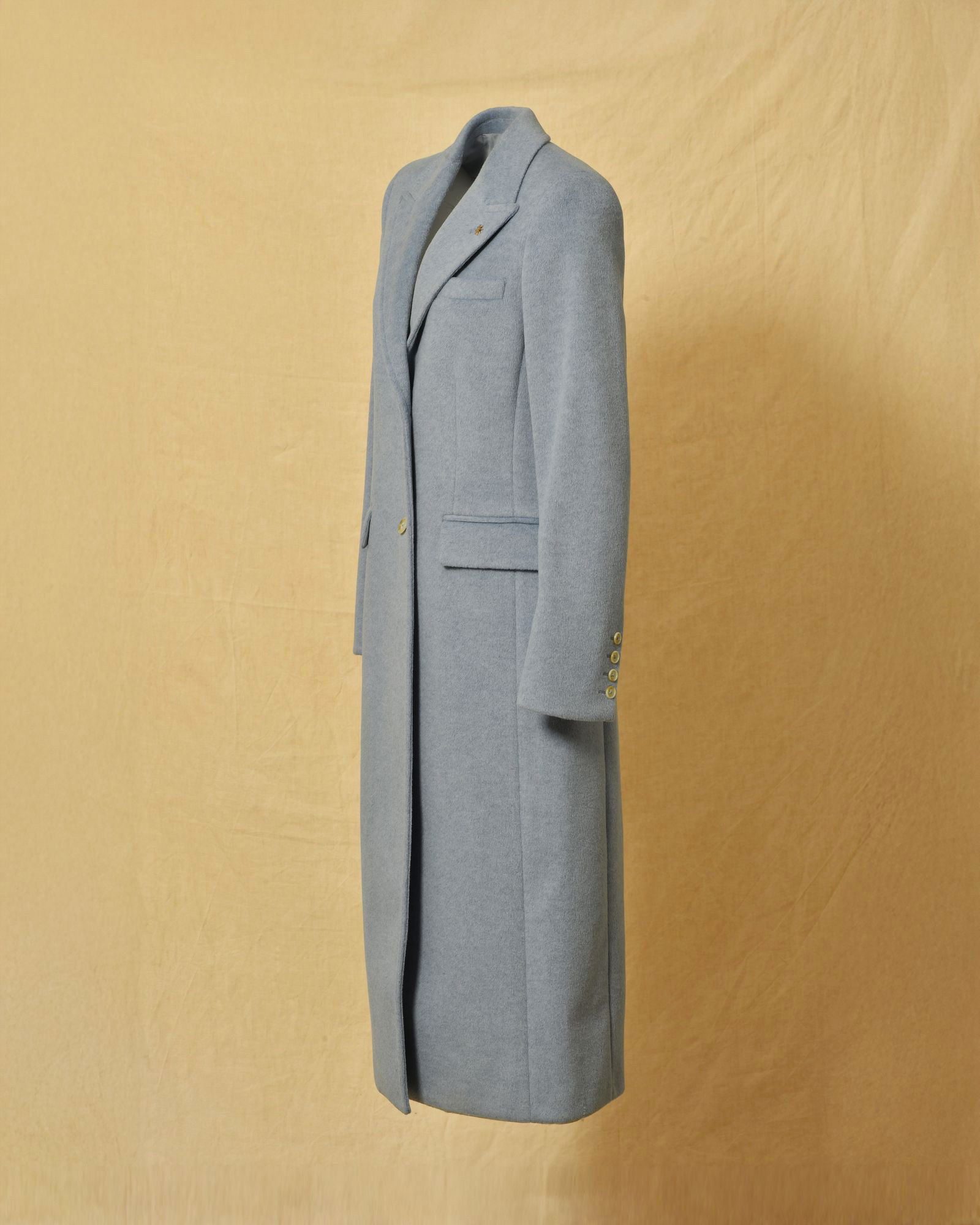 Manteau long à double boutonnage bleu Manuel Ritz