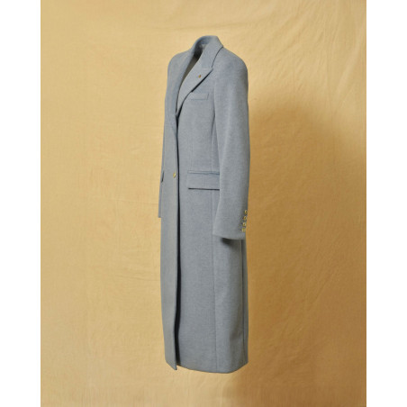 Manteau long à double boutonnage bleu Manuel Ritz