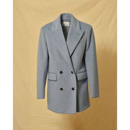 Manteau à double boutonnage bleu Manuel Ritz
