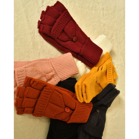 Mitaines convertibles 2 en 1 gris Ka