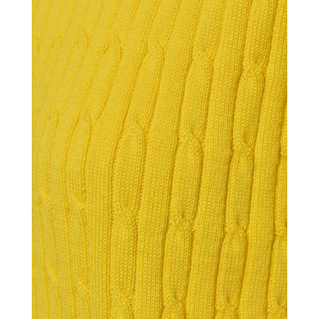 Pull en maille à manches courtes jaune Manuel Ritz