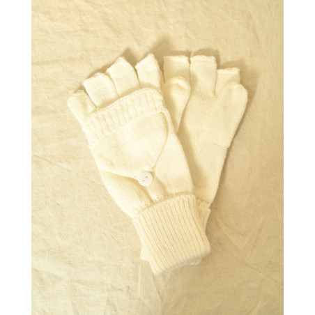 Mitaines convertibles 2 en 1 blanches Ka