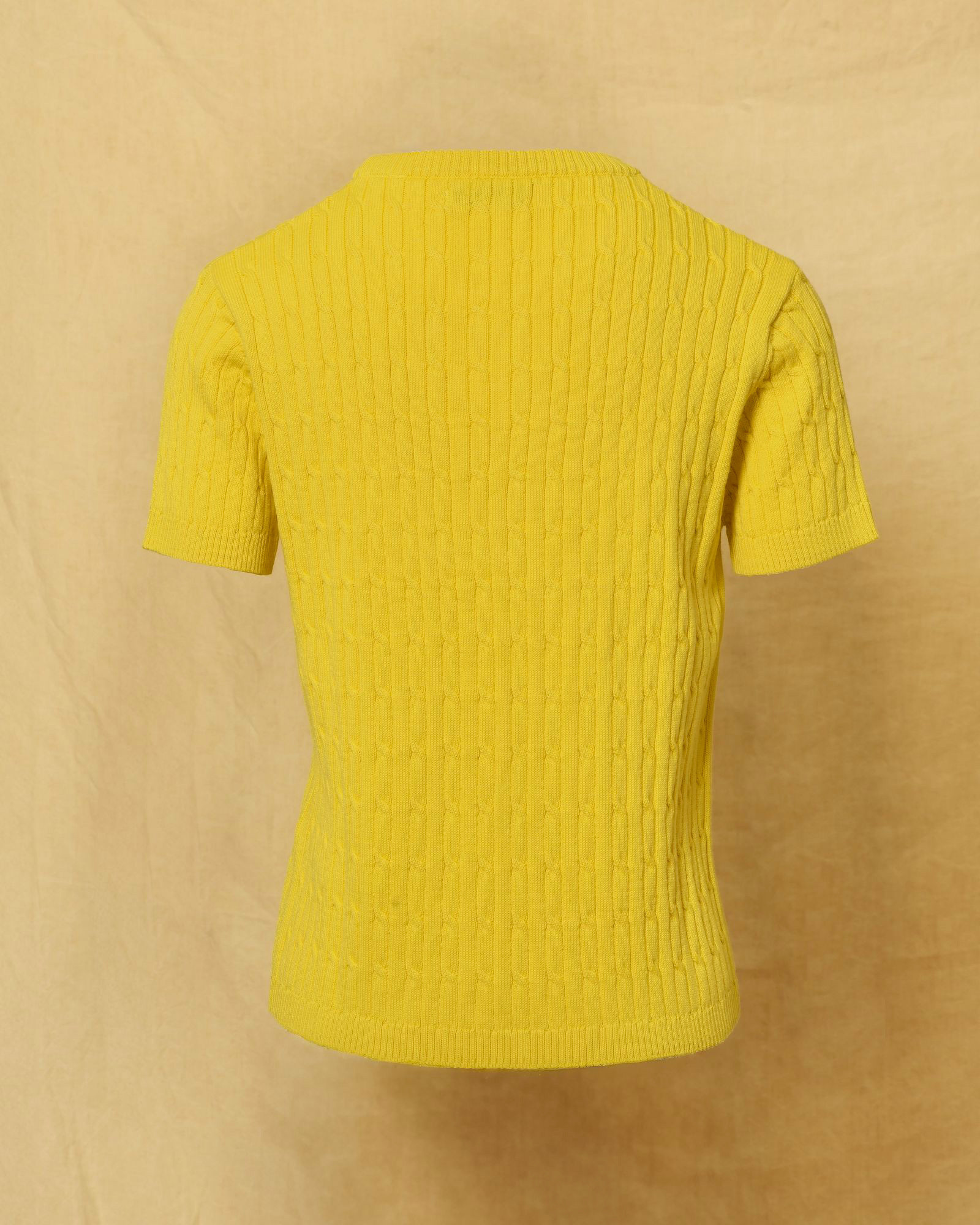 Pull en maille à manches courtes jaune Manuel Ritz