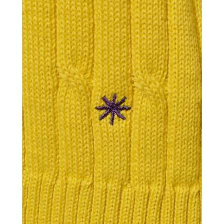 Pull en maille à manches courtes jaune Manuel Ritz