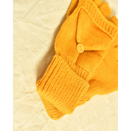 Mitaines convertibles 2 en 1 jaunes Ka