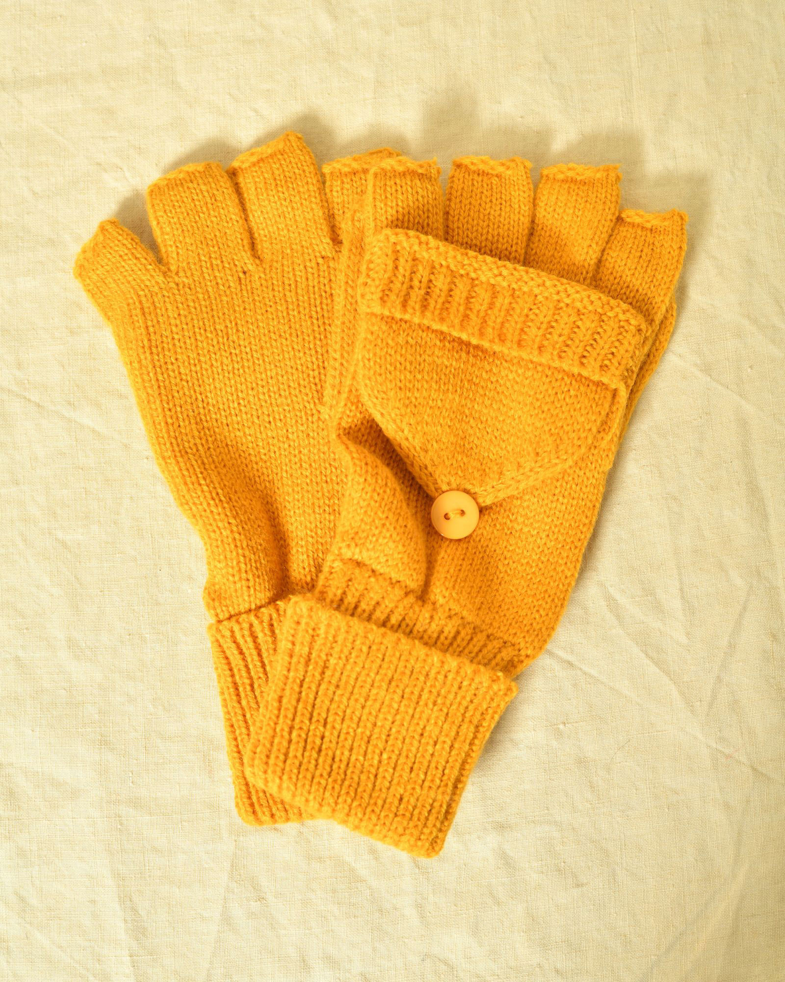 Mitaines convertibles 2 en 1 jaunes Ka