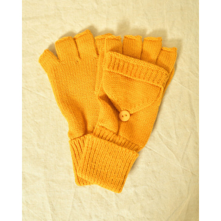 Mitaines convertibles 2 en 1 jaunes Ka