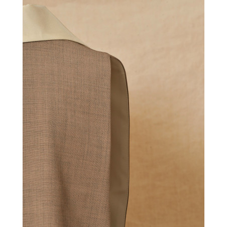 Veste tailleur sans manches beige à col contrastant Malloni