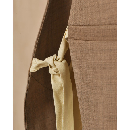 Veste tailleur sans manches beige à col contrastant Malloni