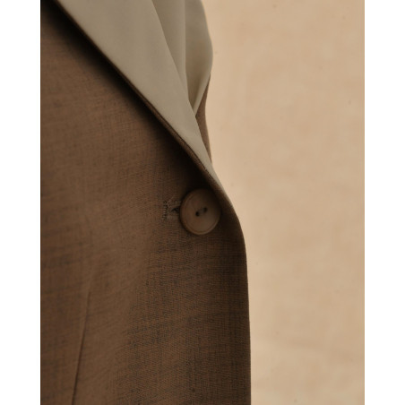 Veste tailleur sans manches beige à col contrastant Malloni