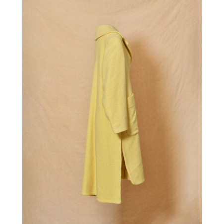 Manteau en laine à bouclette jaune Malloni