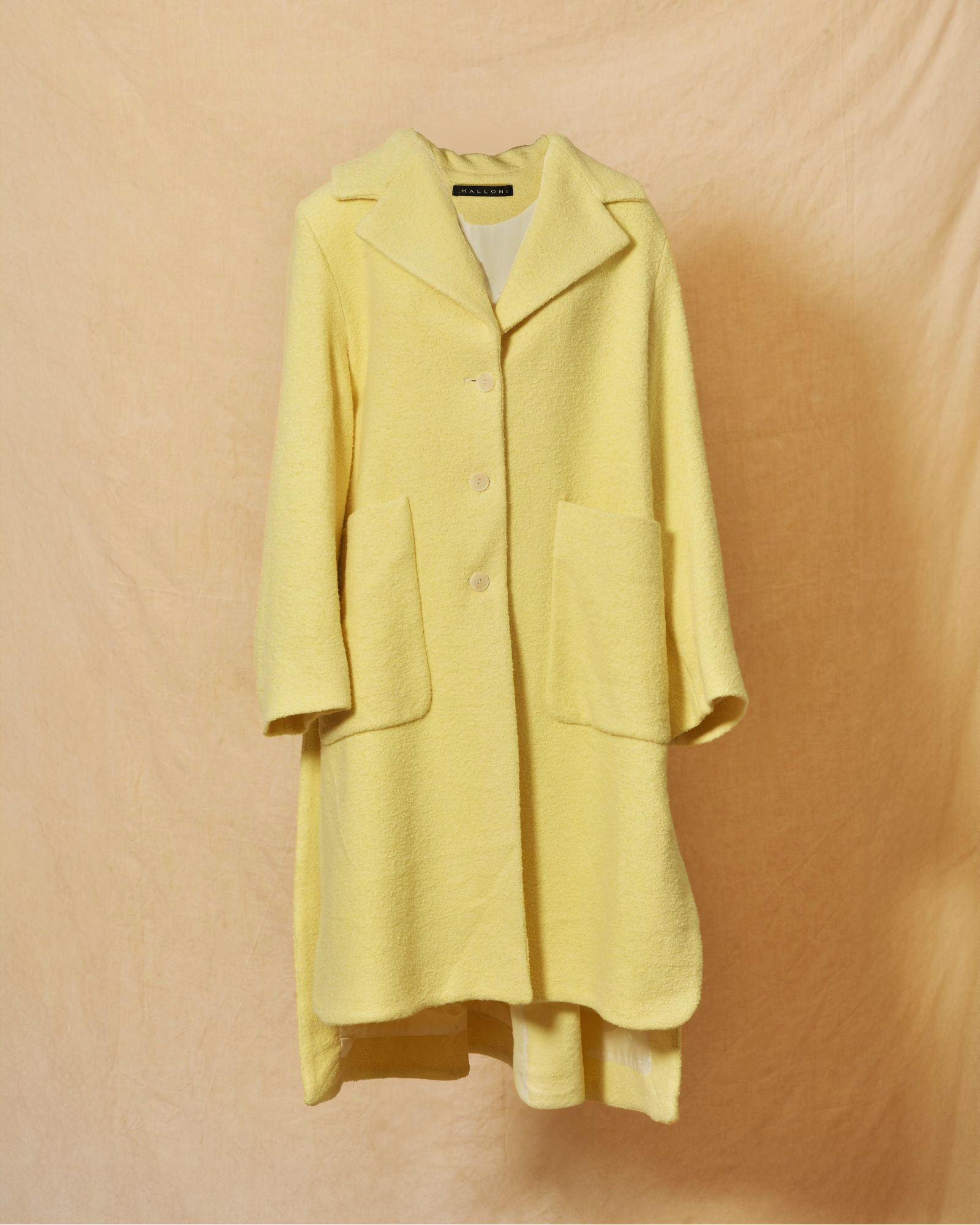 Manteau en laine à bouclette jaune Malloni
