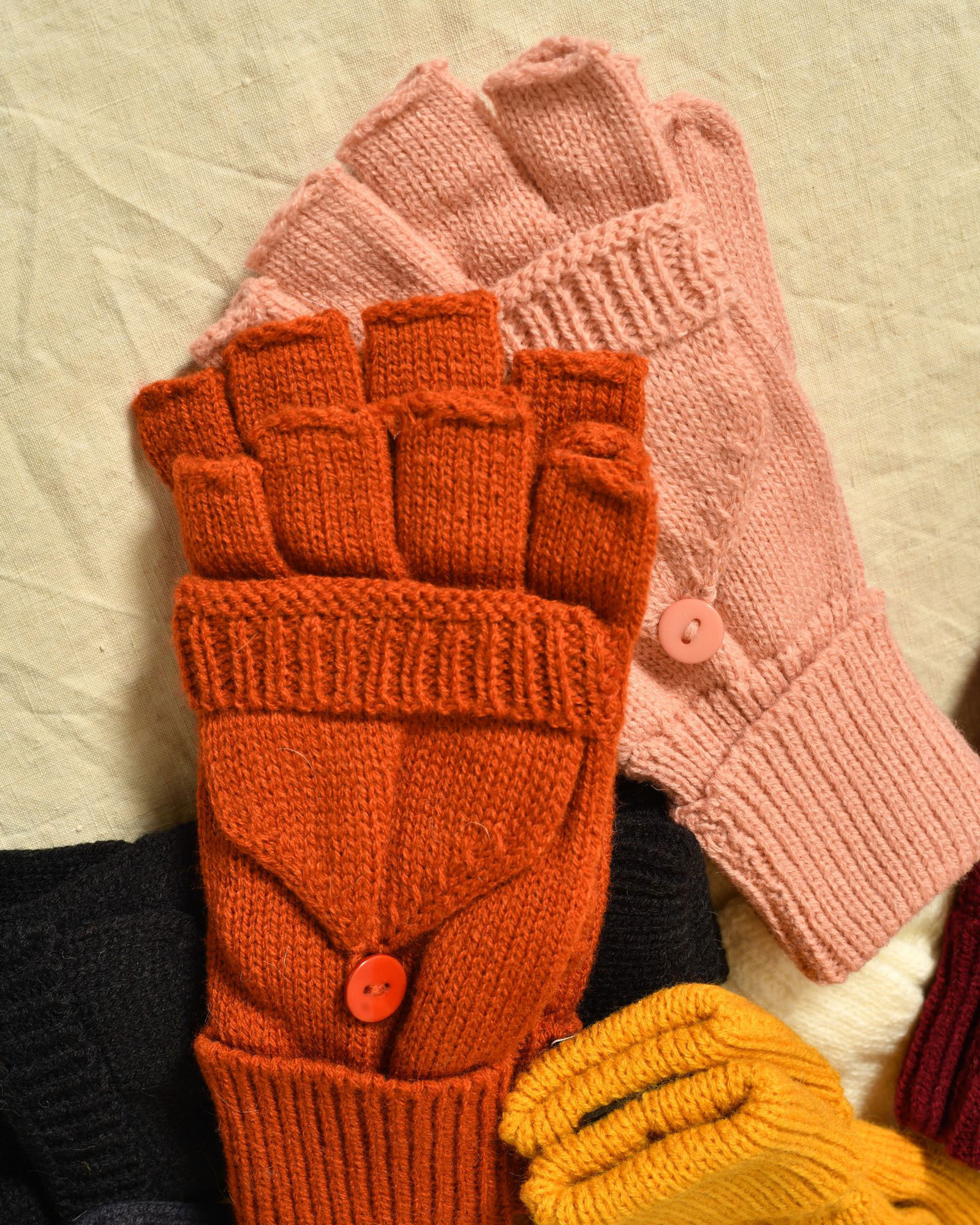 Mitaines convertibles 2 en 1 oranges Ka