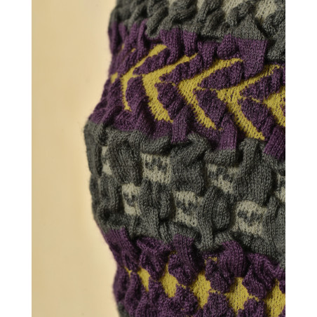 Top dos nu à col montant et motifs tricolore Malloni