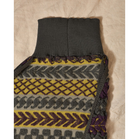 Top dos nu à col montant et motifs tricolore Malloni