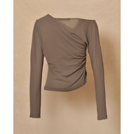 Top asymétrique gris Malloni