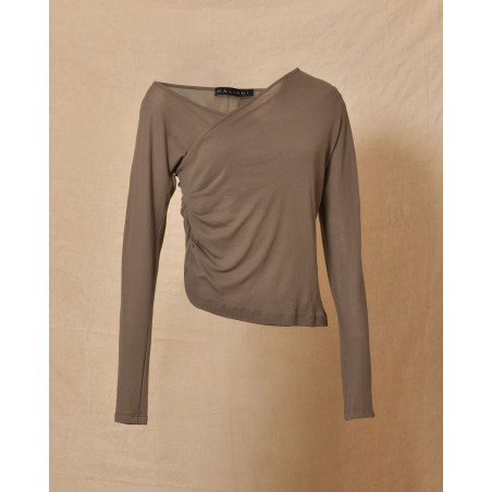 Top asymétrique gris Malloni