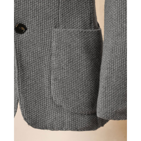 Veste en maille grise texturée Roda