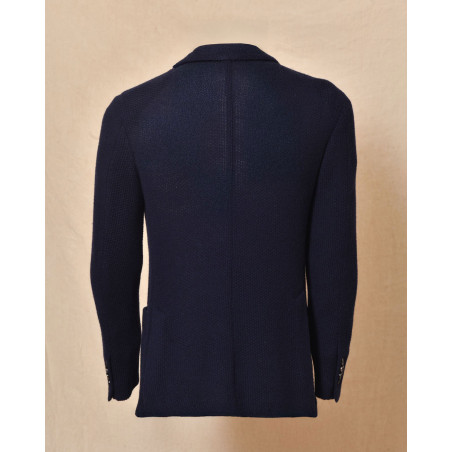 Veste en maille bleue texturée Roda