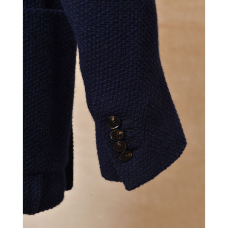 Veste en maille bleue texturée Roda