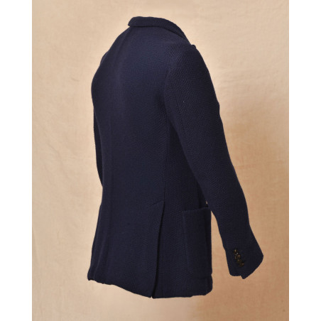 Veste en maille bleue texturée Roda