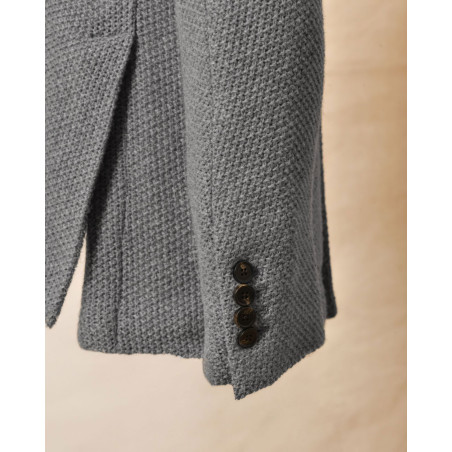 Veste en maille grise à double boutonnage Roda