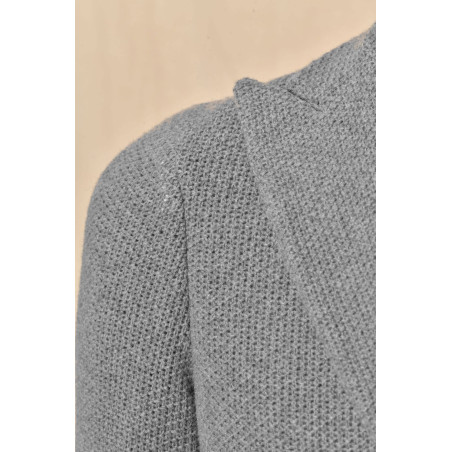 Veste en maille grise à double boutonnage Roda