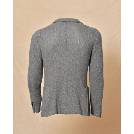 Veste en maille grise à double boutonnage Roda