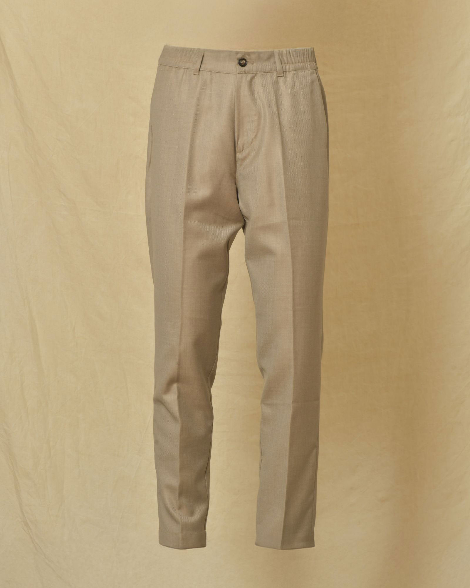 Pantalon en laine beige Cruna