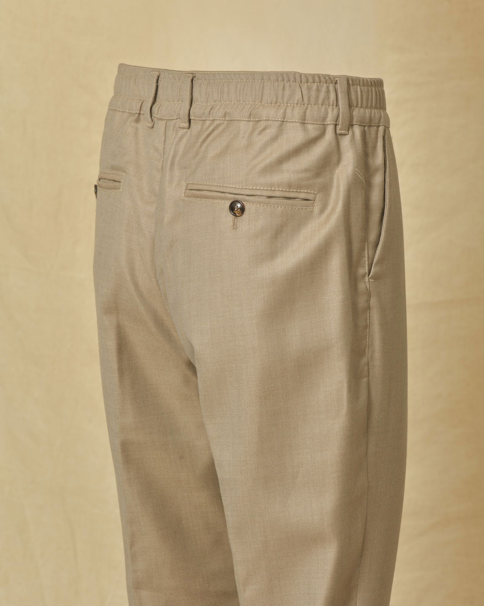 Pantalon en laine beige Cruna