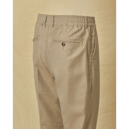 Pantalon en laine beige Cruna