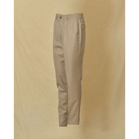 Pantalon en laine beige Cruna