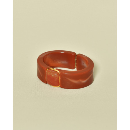 Bracelet jonc orange à fermeture magnétique Ka