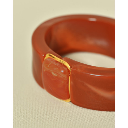 Bracelet jonc orange à fermeture magnétique Ka