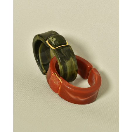 Bracelet jonc orange à fermeture magnétique Ka