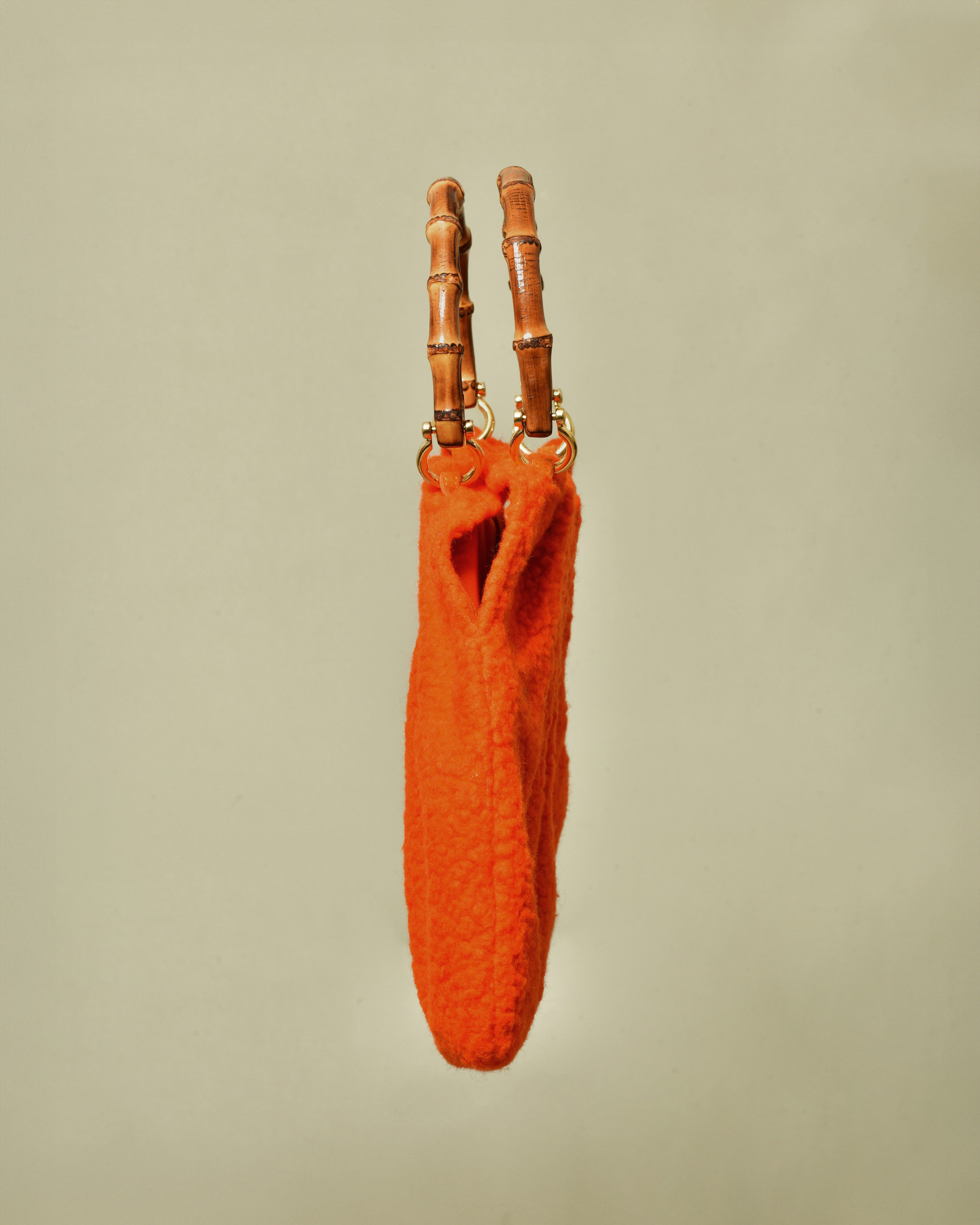 Sac à main orange à anse bambou Caterina Bertini