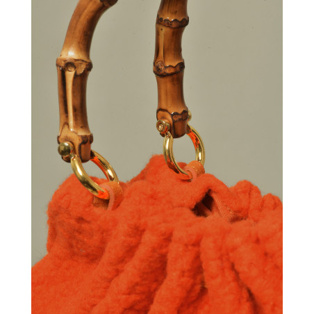 Sac à main orange à anse bambou Caterina Bertini