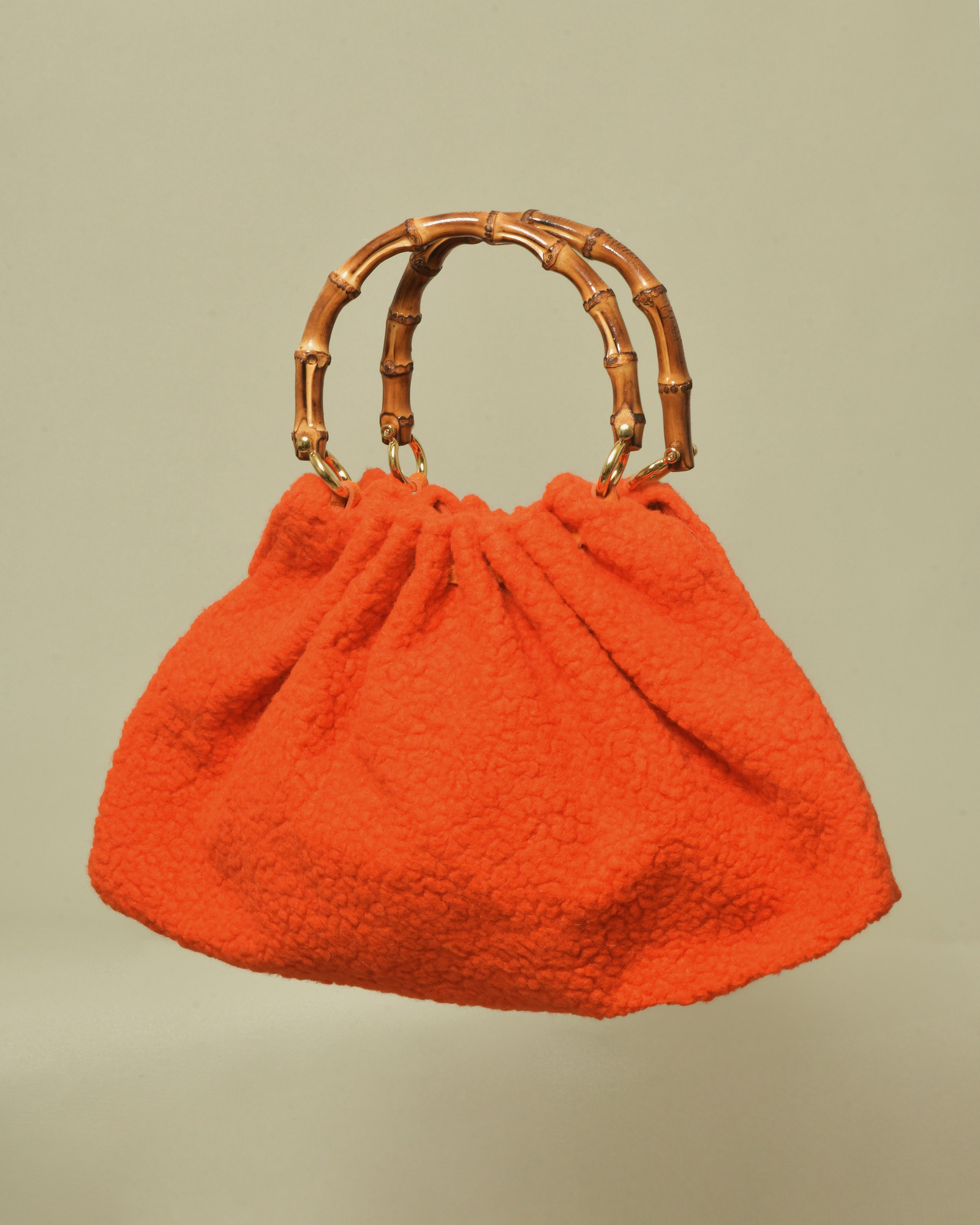 Sac à main orange à anse bambou Caterina Bertini