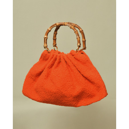 Sac à main orange à anse bambou Caterina Bertini